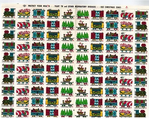 LPIU Teamsters Union 2 Sheets 1967 CHRISTMAS SEALS Fight TB Respiratory Diseases - Bild 1 von 2