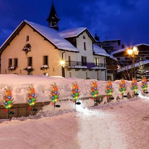 2-10PCS LED Christmas Tree Solar Lights Stake Lamp Pathway Garden Outdoor Decor - Picture 1 of 24