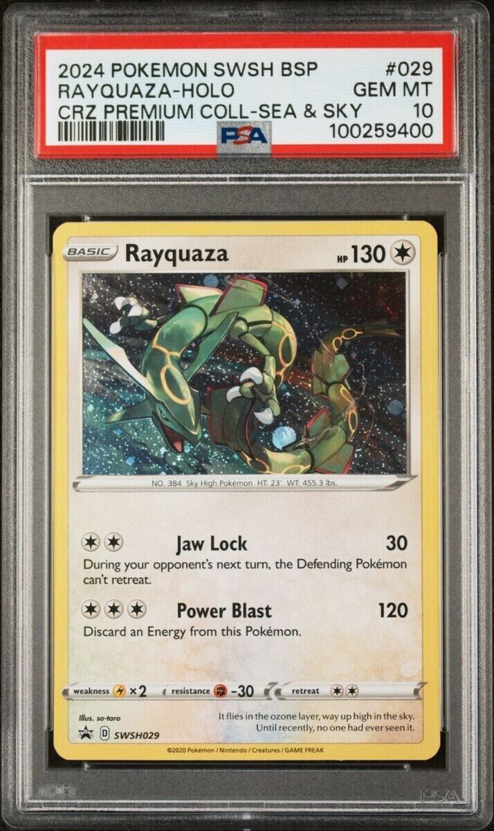 Pokémon TCG Grade 10 Rayquaza Individual Collectible Card Pokémon TCG Grade 10 Rayquaza Individual Collectible Card