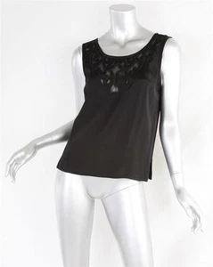 Blusa sin mangas negra suelta sin mangas cuello redondo detalle NATORI para mujer M - Imagen 1 de 8