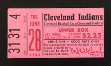 VINTAGE CLEVELAND INDIANS JUNE 28TH 1955 TICKET STUB - LARRY DOBY HITS HOME RUN