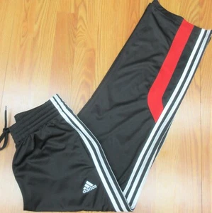 ADIDAS Mens POLYESTER ATHLETIC PANTS BLACK, RED & WHITE Sz SMALL, S - Picture 1 of 7