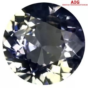 1.50 ct AIG Certified Grand looking Round (8 x 8 mm) Blue Yellow Tanzanite - Picture 1 of 3