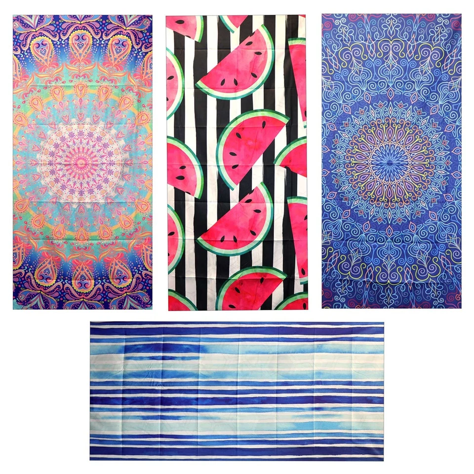 LAUREL & MASON Large Beach Towel Microfibre With Bag - Quick Dry Sand Free Swimming Towels