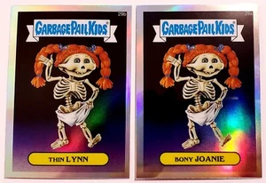 2013 TOPPS CHROME GARBAGE PAIL KIDS BONY JOANIE 29a & THIN LYNN 29b REFRACTORS - Picture 1 of 2