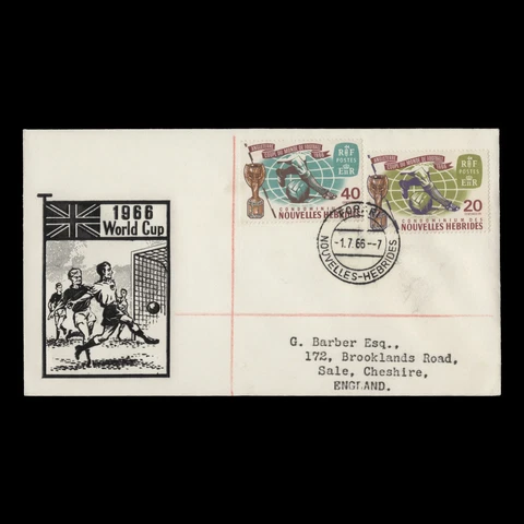 Nouvelles Hebrides 1966 (FDC) World Cup Football Championship, FORARI Cover