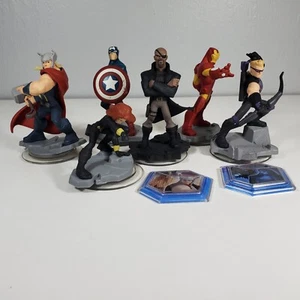 Disney Infinity Marvel Avengers Lot 6 Figures Nick Fury Hawkeye Captain Iron Man - Picture 1 of 5