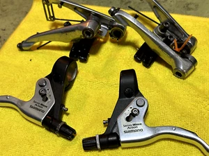 Rebuilt Shimano M600 Brakeset and L/R Levers Servo Wave MTB V-Brakes - Picture 1 of 10
