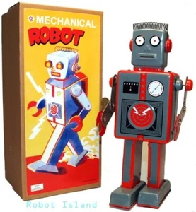 MS384 Robot Tin Toy Windup Mechanical Easelback Giant Robot - Picture 1 of 4