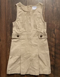 Old Navy Girls Khaki Jumper Dress Uniform Size XS (5) Youth Casual - Picture 1 of 7