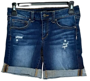 JOES Jeans Bermuda Youth's Sz 14 Blue Denim 7.5"Rise Cut Off Shorts Salvaged - Picture 1 of 10