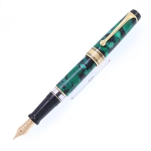 AURORA Fountain Pen Optima Green Resin Nib F 14K - Picture 1 of 14