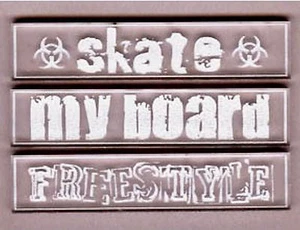 GoWest SKATEBOARDER OnTheEdge Grabado Acrílico Transparente Palabra ENCANTO Trío Álbumes de Recortes - Imagen 1 de 1
