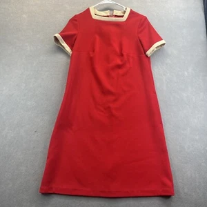 Union Made ILGWU Red Dress Vintage 60s Pockets Read Single Stitch - Picture 1 of 10