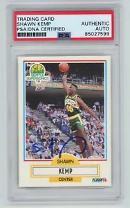 SHAWN KEMP Seattle Signed 1990 Fleer Basketball ROOKIE Card + PSA Auto #27599 - Picture 1 of 2