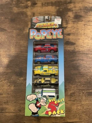 RACING CHAMPIONS STREET WHEELS POPEYE 5 PACK DIE CAST CAR SET - New In Package! - Image 1 of 4