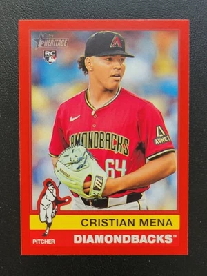 2025 Topps Heritage - Cristian Mena #134 Red Border (RC) Arizona Diamondbacks - Image 1 of 2