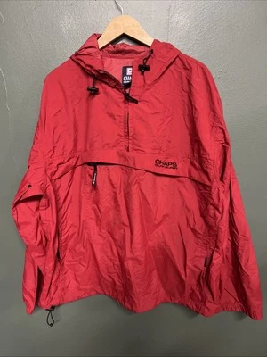 Vintage Chaps Ralph Lauren Mens Jacket XL Red 1/4 Zip Windbreaker Pullover - Image 1 of 4
