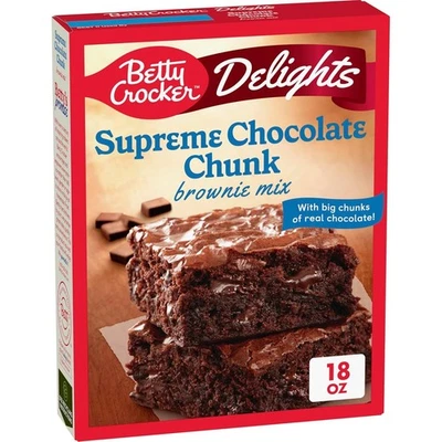 Betty Crocker Delights Supreme mezcla de brownie trozo de chocolate, 18 oz. Foto 1 de 4
