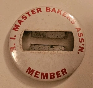 Vintage Rhode Island Master Bakers Association Mitglied Pinback Button Namensschild - Bild 1 von 8