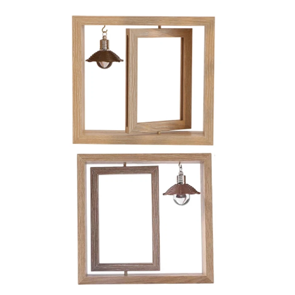 Rotating Picture Frame Rectangle Wooden Party Photo Picture Frame Home Decor - Image 1 of 1