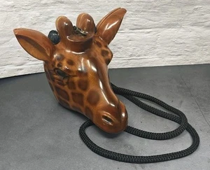 TIMMY WOODS WOODEN SPOTTED GIRAFFE EXOTIC MINAUDIERE SHOULDER BAG CLUTCH PURSE - Picture 1 of 15