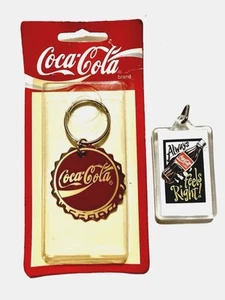 Vintage 1995 Round Coca-Cola Keychain. New In Box. Plus A Opened Coke Keychain. - Picture 1 of 3