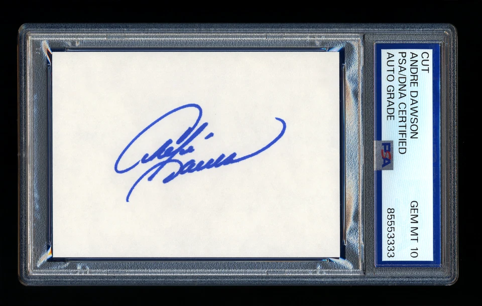 ANDRE DAWSON SIGNED CUT PSA/DNA AUTOGRAPHED CHICAGO CUBS EXPOS GEM MINT 10 - Image 1 of 1