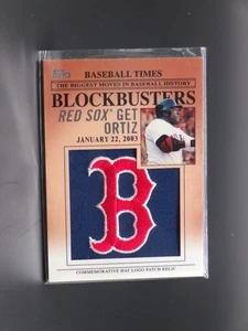 2012 Topps Update #BP-20 David Ortiz Blockbusters Gedenkmütze Logo Patch - Bild 1 von 2