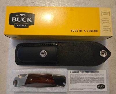 Cuchillo de bolsillo plegable Buck 500 "Duke" con mango de madera con bloqueo nuevo en caja Foto 1 de 4