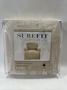 SureFit Duck Natural T-Chair Slipcover - Sure Fit Relaxed 1 Pc 100% Cotton New - Picture 1 of 6