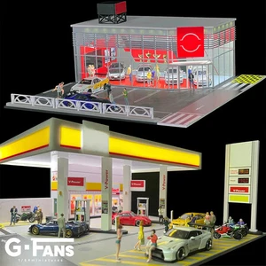 Diorama 1/64 Diecast Auto Garage Modell LED Straße Parkplatz Szene Modell Geschenke - Bild 1 von 161