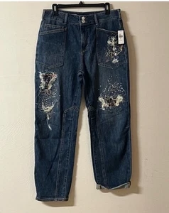 Anthropologie The Wanderer Relaxed Jeans Distressed Pailletten High-Rise Gr. 29 - Bild 1 von 10