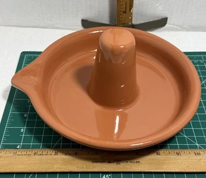 Steingut BBQ Hähnchenbräter Vintage 9" Durchmesser mit Ausgießer - Bild 1 von 5