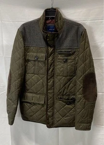 Cole Haan Mens Green Mix Media Long Sleeve Diamond Quilted Jacket Size Small - Picture 1 of 5