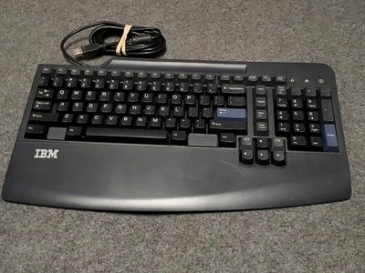 Vintage IBM Keyboard SK-8805 Dual-Port USB Hub Black USB Tested Retro Computer - Image 1 of 4