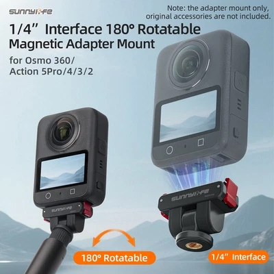 Sunnylife for OSMO 360 ACTION 5 Pro Rotating Adjustable Adapter 1/4 Extension - Image 1 of 4
