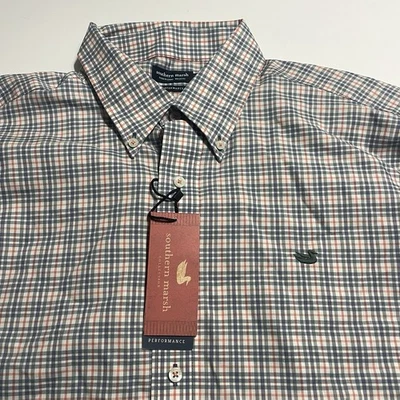 Camisa Southern Marsh Performance LS Para Hombre XL Abotonada Gris Rosa Nueva con Etiquetas $95 Foto 1 de 4