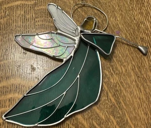 Buntglas Sonnenfänger Engel, Fensterhänger/Ornament, grün, Handarbeit - Bild 1 von 11