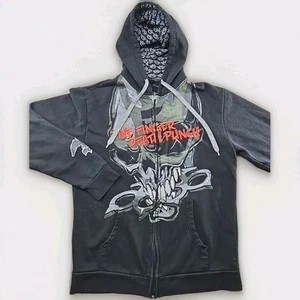 Five Finger Death Punch Hoodie Mens Large Full Zip All over Print FFDP Black - Picture 1 of 15
