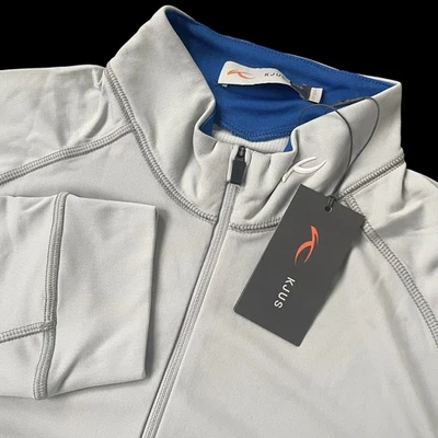KJUS Golf Pullover Keano Midlayer Half Zip Sleeve Light Grey Size Large $149 - Image 1 of 4