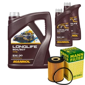 Filtro olio Mann 7 L Mannol Longlife 504/507 5 W-30 per Audi A6 Avant C8 4A5 2.0 40 - Foto 1 di 7