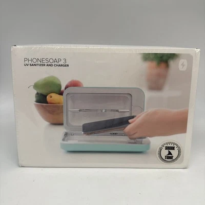 Phonesoap 3 Pro Rapid UV Smartphone Desinfectante y Cargador Aqua Nuevo Caja Sellada Foto 1 de 4