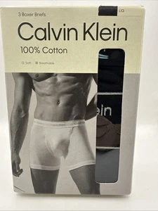 Boxer uomo Calvin Klein 100% cotone classico 3 pezzi taglia large - Foto 1 di 4