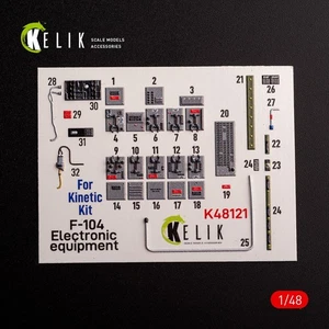 Equipo eléctrico serie F-104. Calcomanías interiores 3D (para cinética) 1:48 K48121 - Imagen 1 de 12