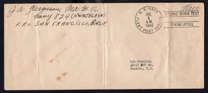 USA 1946 Navy FPO ATOMIC BOMB TEST BIKINI ATOLL Cover from Marshall Islands - Picture 1 of 2