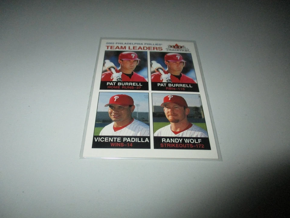 2003 Fleer Tradition Team Leaders Glossy Phillies Burrell/Padilla/Wolf #22 /100 - Image 1 of 1