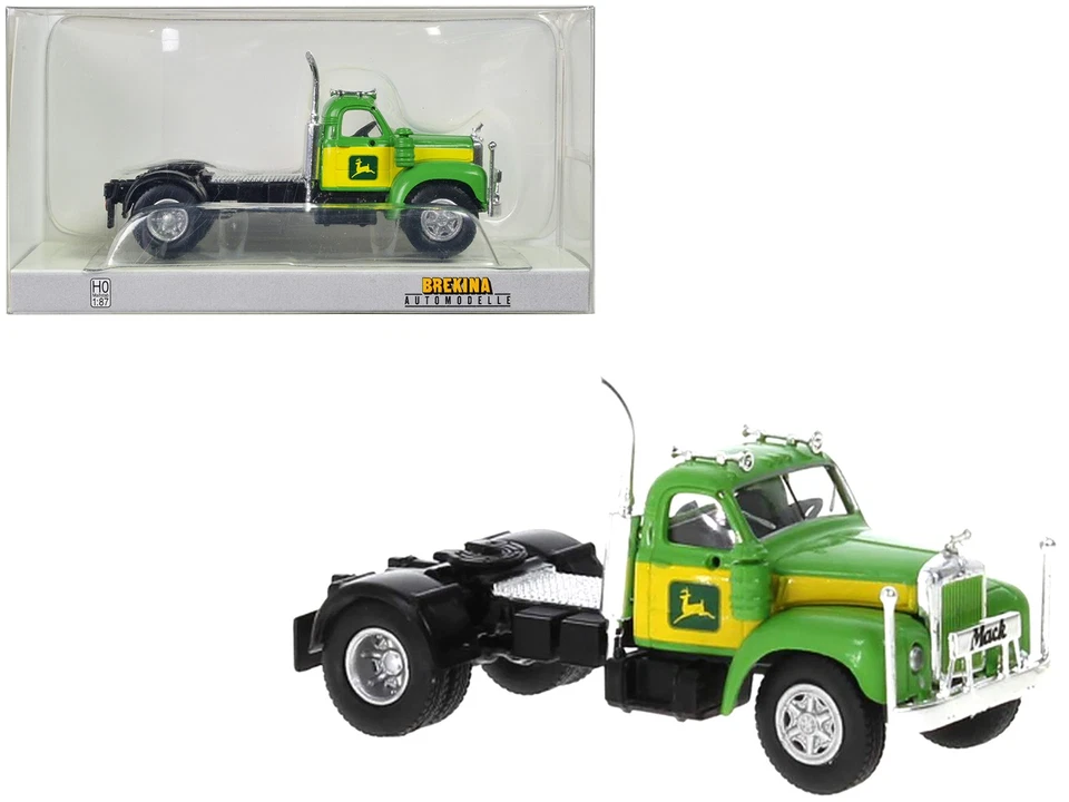 1953 John Deere B-61 Truck Tractor Green Yellow 1/87 HO Scale Model by Brekina - Image 1 of 2