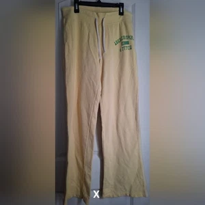 Pantalones deportivos Abercrombie & Fitch amarillo mantequilla talla S Y2k informales escuela academia - Imagen 1 de 8