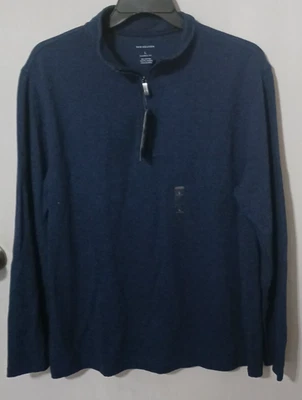 Van Heusen Men's Large Navy classic fit blue long sleeve pull over shirt NEW - Image 1 of 4